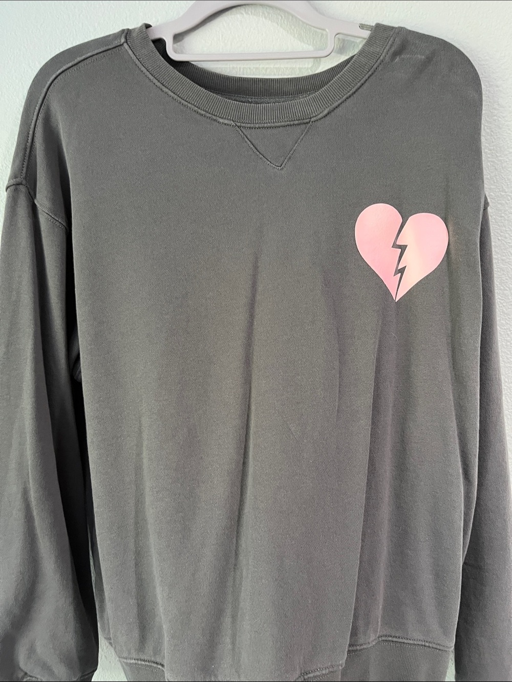 Wildfox Gray Crewneck Sweatshirt with Heart Wish it was Saturday - Picture 5 of 8